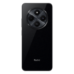 Apatinės „Xiaomi Redmi 14C“ dalies stambus planas juodame fone. Centre matoma USB-C įkrovimo jungtis, šalia jos – garsiakalbio grotelės ir mikrofono anga.