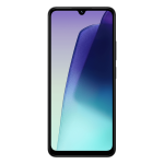 Išmaniojo telefono „Xiaomi Redmi 14C“ priekis. Visą priekinę dalį užima ekranas su melsvai violetine užsklanda ir maža lašo formos išpjova viršuje.