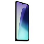 šmaniojo telefono „Xiaomi Redmi 14C“ priekis. Visą priekinę dalį užima ekranas su melsvai violetine užsklanda ir maža lašo formos išpjova viršuje.