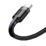 (1425) Kabelis USB2.0 A kištukas - USB C kištukas, 0.5m QC3.0 su nailoniniu šarvu Cafule juodas/pilkas BASEUS - Image 3