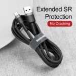 (1425) Kabelis USB2.0 A kištukas - USB C kištukas, 0.5m QC3.0 su nailoniniu šarvu Cafule juodas/pilkas BASEUS - Image 12