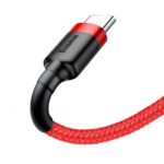 (1426) Kabelis USB2.0 A kištukas - USB C kištukas, 1.0m QC3.0 su nailoniniu šarvu raudonas BASEUS - Image 3