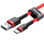 (1426) Kabelis USB2.0 A kištukas - USB C kištukas, 1.0m QC3.0 su nailoniniu šarvu raudonas BASEUS - Image 4