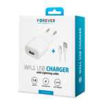 Forever TC-01 charger 1x USB 1A white + Lightning cable - Image 6