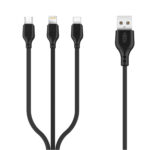 XO cable NB103 3in1 USB - Lightning + USB-C + microUSB 1,0 m 2,1A black