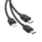 XO cable NB103 3in1 USB - Lightning + USB-C + microUSB 1,0 m 2,1A black - Image 3