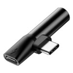 Baseus adapter L41 USB-C to USB-C - jack 3,5 mm black - Image 6