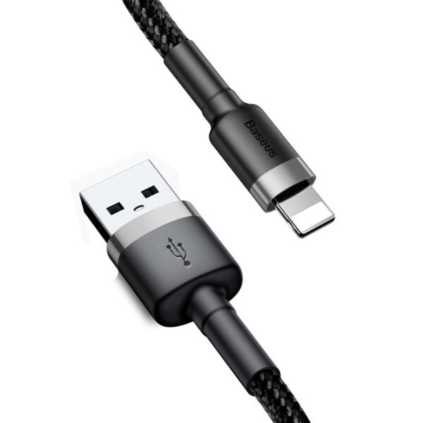 Baseus kabelis Lightning 2m, pilkas/juodas CALKLF-CG1