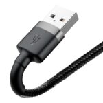 (1414) Kabelis USB2.0 A kištukas - IP Lightning kištukas 3.0m QC3.0 su nailoniniu šarvu Cafule pilkas/juodas BASEUS - Image 3