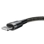 (1414) Kabelis USB2.0 A kištukas - IP Lightning kištukas 3.0m QC3.0 su nailoniniu šarvu Cafule pilkas/juodas BASEUS - Image 4