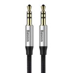 (1417) Jungiamasis garso kabelis 3.5mm-3.5mm stereo, 1m pilkas / juodas BASEUS