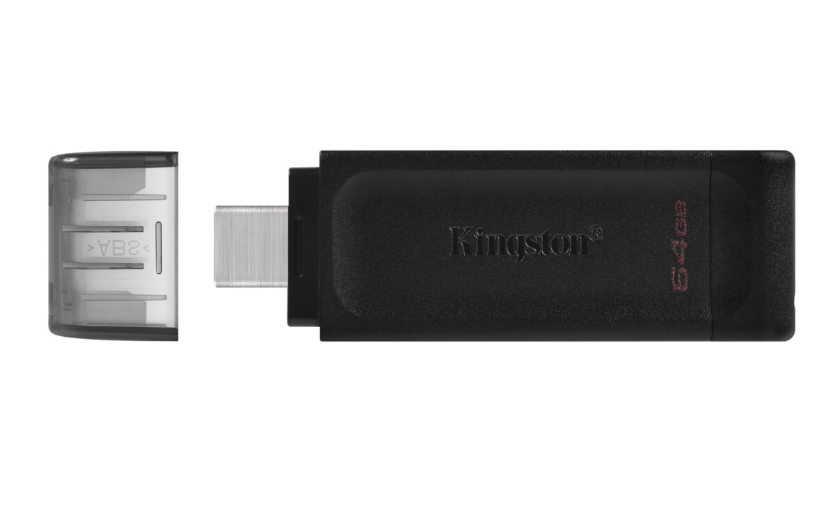 Kingston pendrive 64GB USB-C DT70 black - Image 1