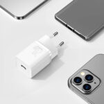 (1470) Sieninis įkroviklis Super Si 20W USB-C QC3.0 PD su Lightning 1m laidu, baltas - Image 10