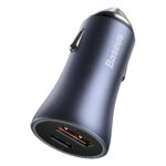 (1443) Automobilinis įkroviklis 40W 12-24V USB + USB-C QC4+ PD3.0 SCP FCP AFC, pilkas - Image 6