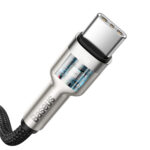 (1423) Kabelis USB C kištukas - USB C kištukas, duomenų perdavimui ir krovimui iki 100W 2m juodas Cafule Metal BASEUS - Image 5