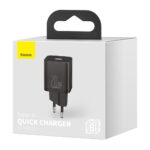 (1447) Sieninis įkroviklis Super Si 20W USB-C QC3.0 PD, juodas - Image 9