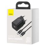 Įkroviklis Baseus Super Si 25W+Type-C laidas Juodas - Image 8