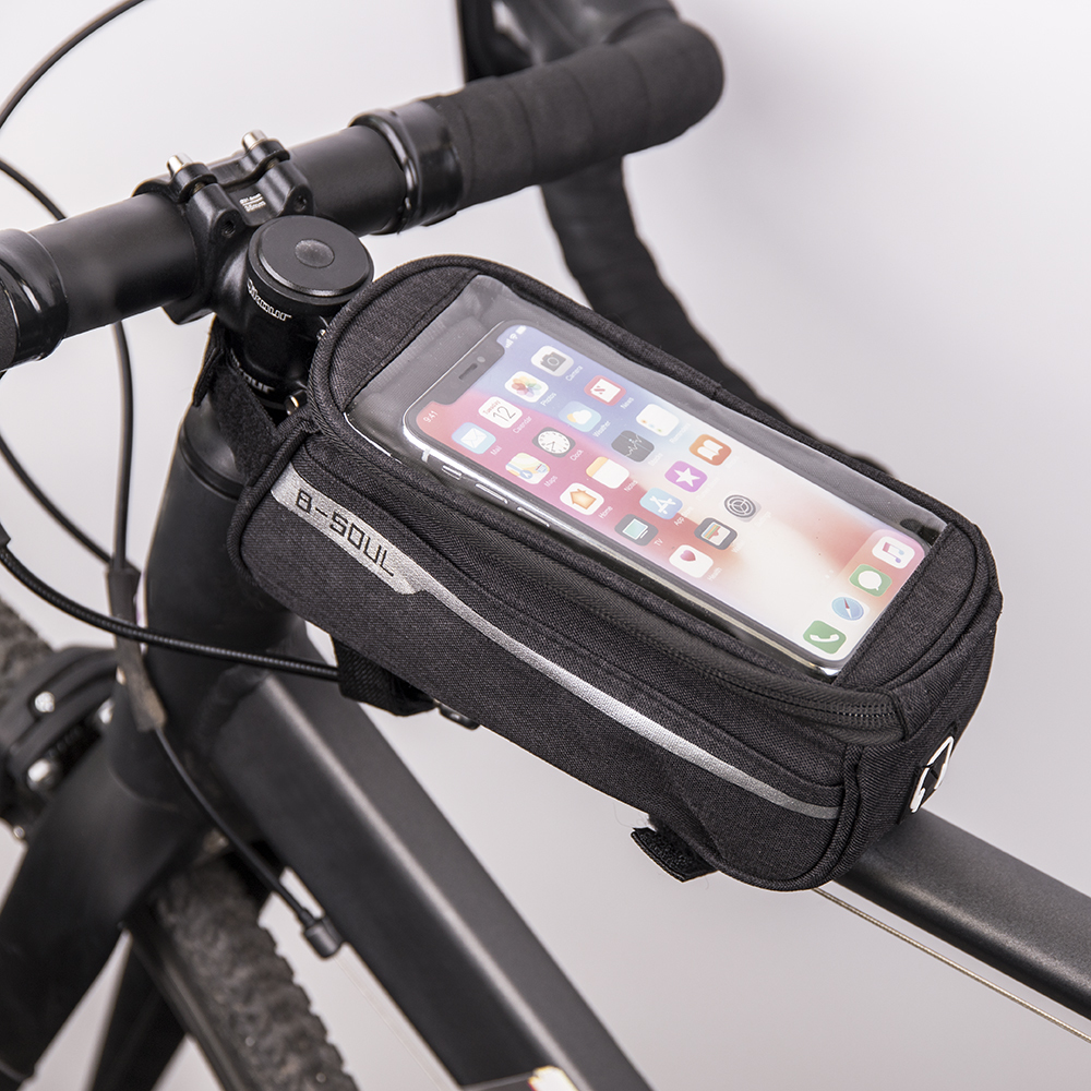 239062_oryg Waterproof bike frame bag with phone holder black - Image 3