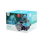 LED Headlamp Ultra T6 2x 10W + XP-E 2x 3W 500lm 2x 18650 1200mAh Li-Ion Forever Light