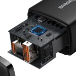 Baseus wall charger Compact PD 20W 1x USB-C 1x USB black - Image 6