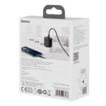Baseus wall charger Compact PD 20W 1x USB-C 1x USB black - Image 7