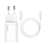 Baseus wall charger Super Si PD 25W 1x USBC white + USB-C - USB-C cable