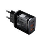 (1450) Sieninis įkroviklis 30W 2xUSB + USB-C QC3.0 PD3.0, juodas - Image 5