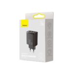 (1450) Sieninis įkroviklis 30W 2xUSB + USB-C QC3.0 PD3.0, juodas - Image 7