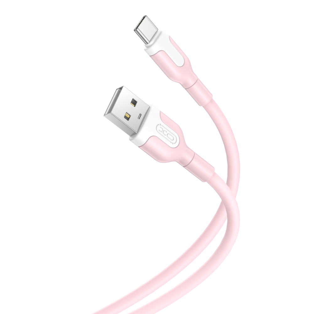 262615_oryg XO cable NB212 USB - USB-C 1,0 m 2,1A pink - Image 1