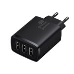 (1449) Sieninis įkroviklis 17W 3xUSB 3.4A, juodas - Image 3