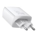 (1451) Sieninis įkroviklis 30W 2xUSB + USB-C QC3.0 PD3.0, baltas - Image 4