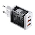 (1451) Sieninis įkroviklis 30W 2xUSB + USB-C QC3.0 PD3.0, baltas - Image 6