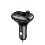 Automobilinis FM moduliatorius su  Bluetooth 12-24V 2xUSB + USB-C, juodas