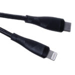 Maxlife MXUC-08 cable USB-C - Lightning 1,0 m 27W black nylon - Image 3