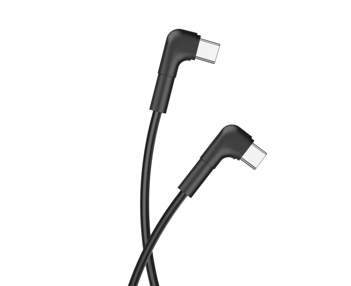 Maxlife MXUC-09 angle cable USB-C - USB-C 1,0 m 60W black - Image 3