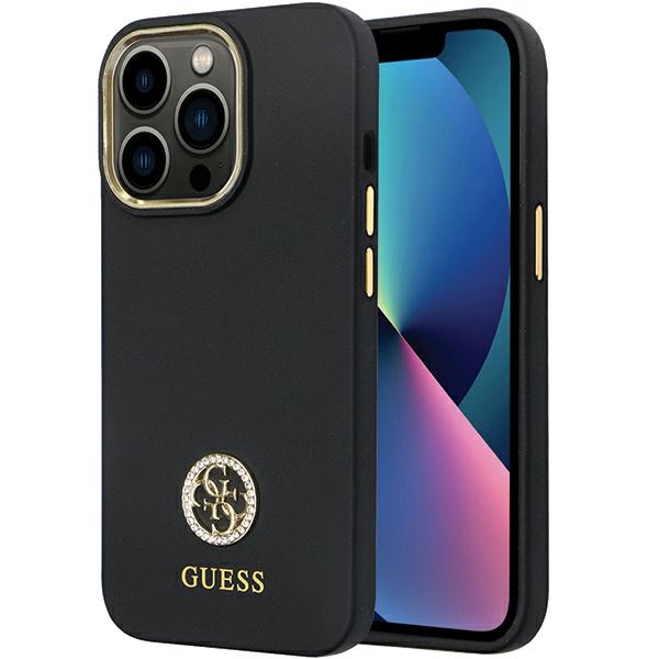 Guess case for iPhone 13 Pro Max 6,7" GUHCP13XM4DGPK black HC Silicone Logo Strass 4G