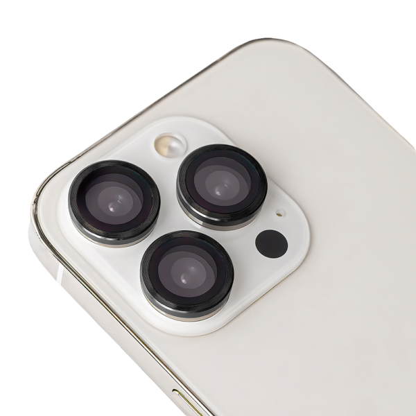 Set of lens glasses for iPhone 12 Pro Max 6,7 black frame (3 pcs)