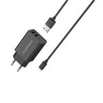 Riversong įkroviklis SafeKub D2 2x USB 12W juodas + laidas USB - Lightning