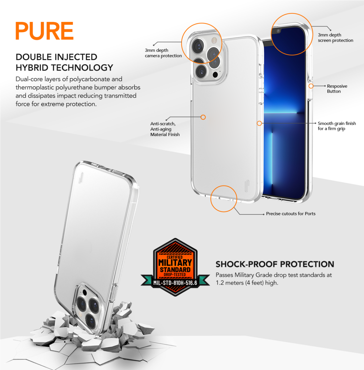 Ugly Rubber Pure case for iPhone 12 / 12 Pro 6,1 clear - Image 9