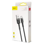 (1419) Kabelis USB2.0 A kištukas - micro USB kištukas 3.0m QC3.0 su nailoniniu šarvu Cafule pilkas/juodas BASEUS - Image 4