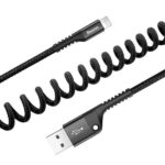 (1415) Spiralinis kabelis USB2.0 A kištukas - IP Lightning kištukas 1.0m juodas su nailoniniu šarvu Fish Eye juodas BASEUS - Image 3