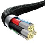 (1421) Kabelis USB C kištukas ir 3 kištukai (USB C (iki 15W), micro USB (iki 10W), lightning (iki 20W)) 1.5m juodas Rapid BASEUS - Image 7