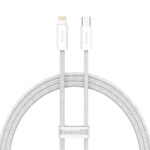 (1409) Kabelis USB C kištukas - IP Lightning kištukas 1.0m su baltu pintu šarvu 20W Dynamic BASEUS