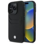 BMW case for iPhone 16 Pro Max Hardcase Sign Leather Cardslot black