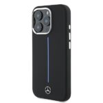 Mercedes case for iPhone 16 Pro Max Hardcase Silicone Blue Stripe MagSafe black - Image 3