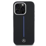 Mercedes case for iPhone 16 Pro Max Hardcase Silicone Blue Stripe MagSafe black - Image 4
