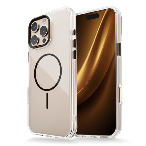 Clear Thin Mag case for iPhone 16 Pro 6,3 black