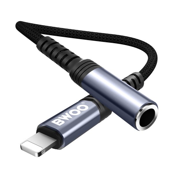 BWOO Adapter AUX 3.5mm - Lightning Black BZ48