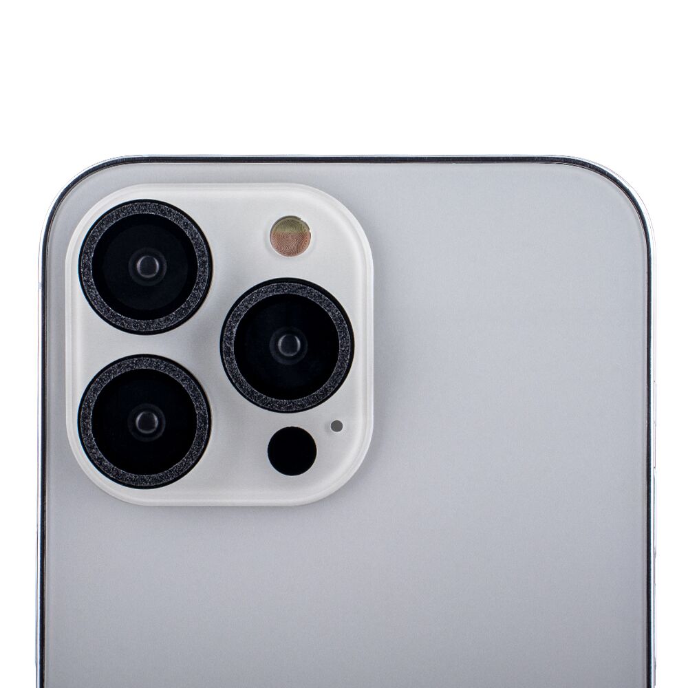 394089_oryg Set of lens glasses for iPhone 14 Pro 6,1 black glitter (3 pcs) - Image 3