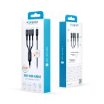 Forever 3in1 cable USB-C - Lightning + 2x USB-C 1,2 m 60W black - Image 8